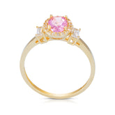 טבעת זהב צהוב וזרקונים 21R674